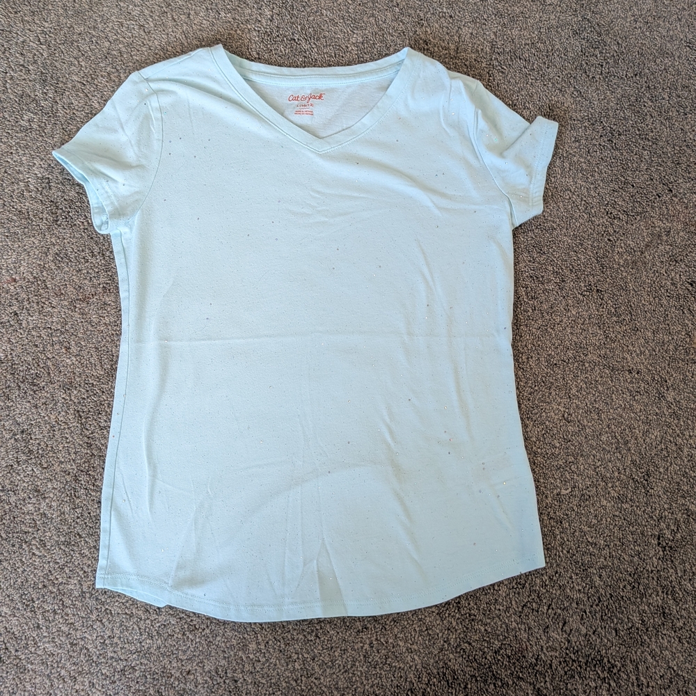 Cat & Jack Light Blue V-Neck Short Sleeve Tee